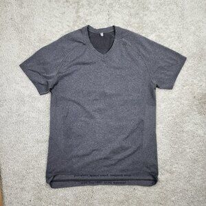 Lululemon Shirt Mens Size Small S Heather Grey V-Neck Casual Performance Active